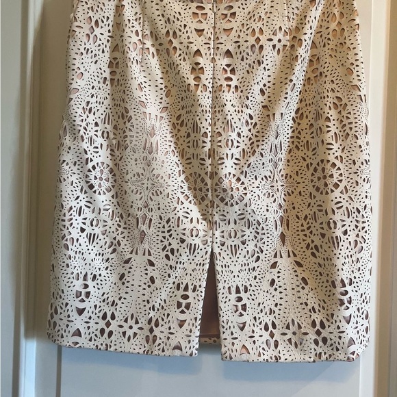 Jovani Cream A-line Midi Skirt with Cut Out Details - Picture 2 of 7